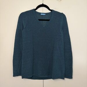 J. Mclaughlin Donovan V Neck Sweater Green/Blue